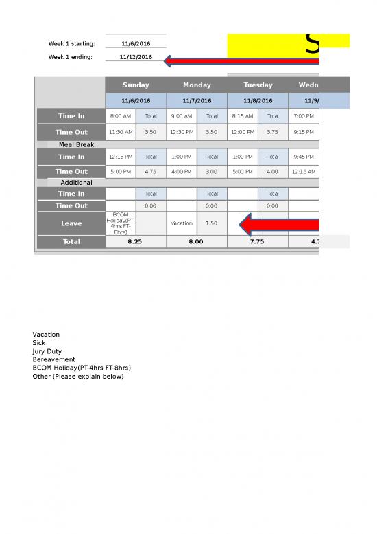 Excel Sheet Download 30764 Revised Time Sheet All Non Exempt Employees