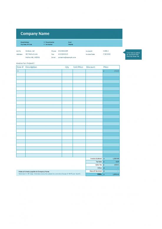 Excel Sheet Download 31257 | Excel Sales Invoice Template