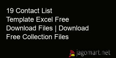 picture 19 Contact List Template Excel Free Download Files | Download Free Collection Files