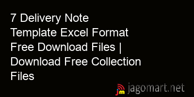 picture 7 Delivery Note Template Excel Format Free Download Files | Download Free Collection Files