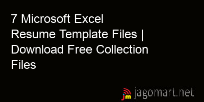 picture 7 Microsoft Excel Resume Template Files | Download Free Collection Files
