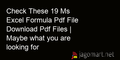 picture Check These 19 Ms Excel Formula Pdf File Download Pdf Files | Maybe what you are looking for