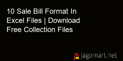 picture 10 Sale Bill Format In Excel Files | Download Free Collection Files