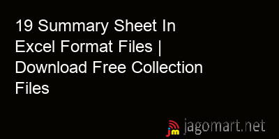 picture 19 Summary Sheet In Excel Format Files | Download Free Collection Files