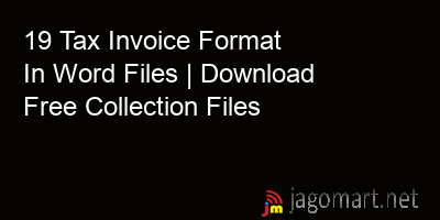 picture 19 Tax Invoice Format In Word Files | Download Free Collection Files
