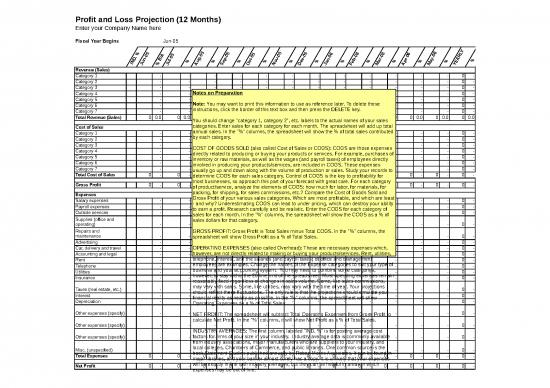 picture1_Sales Excel Sheet 32989 | 12 Month Profit And Loss Projection