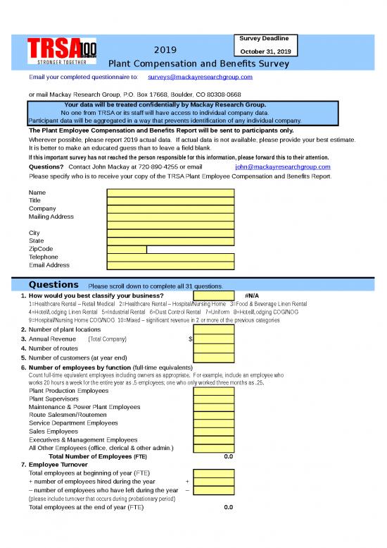 picture Blank Flyer Templates Free Download 33116 | 2019 Trsa Plant Compensation Survey