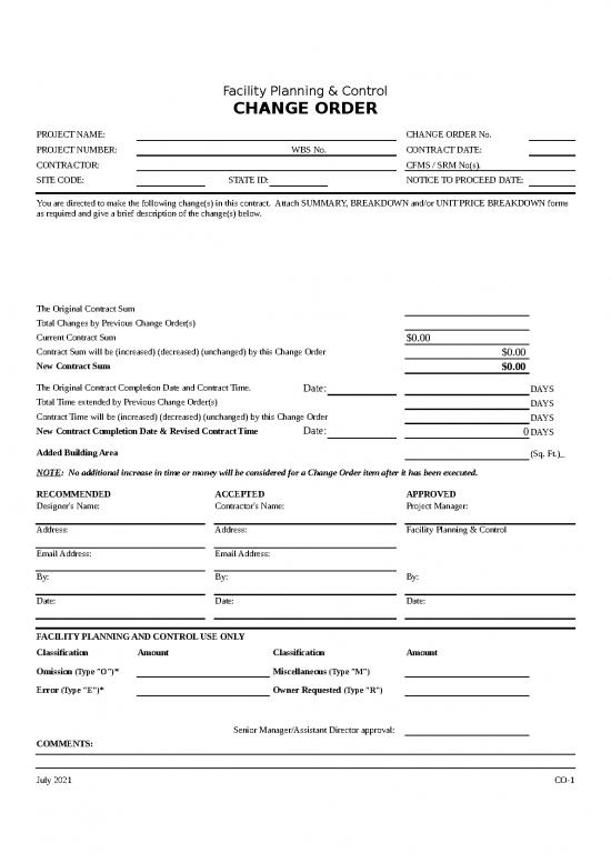picture_Summary Format In Excel 31645 | 30 Change Order Forms