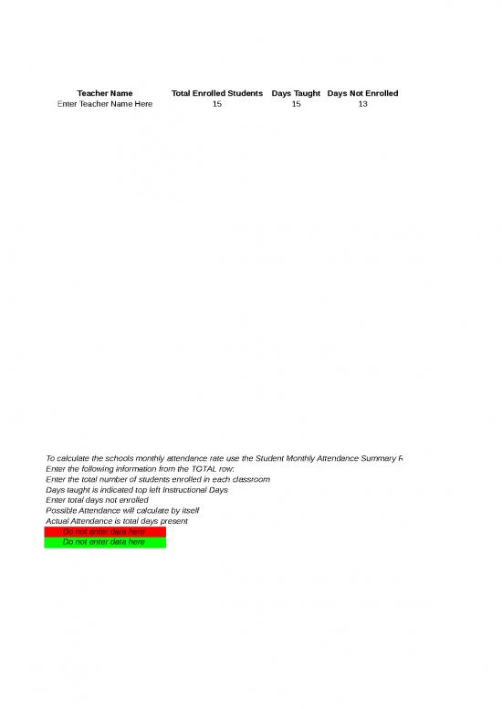 picture_Monthly Attendance Format Excel 32310 | 4 Weekly Monthly Attendance Percentages For Classrooms