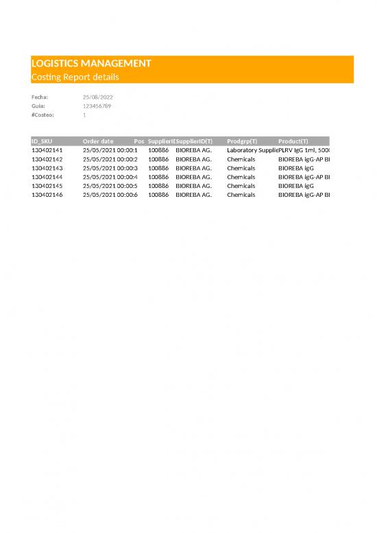 picture_Report Excel Template 33214 | Anexo 2 Costing Report Sample