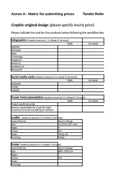picture_Cost Sheet Format In Excel 32870 | Annex A   Matrix For Submitting Prices (graphic Design) 2020 0