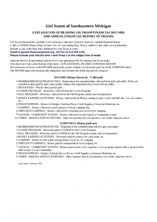 picture Spreadsheet For Expenses 32853 | Annual Troop Finance Report