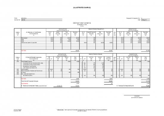 picture_Cost Sheet Format In Excel 32656 | Contract Cost Estimate Variation Form Individual