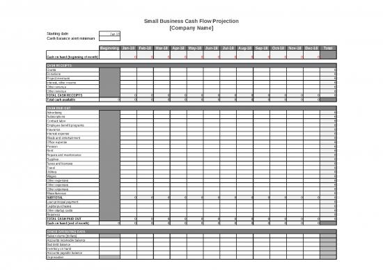 picture Business Expense Spreadsheet 33216 | Copy Of Cash Flow Projection