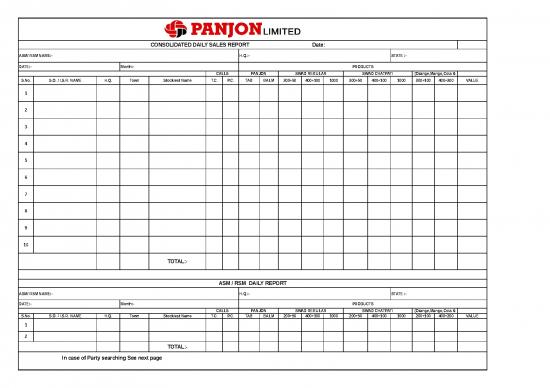 picture_Excel Sample Sheet 33025 | Daily Sales Report