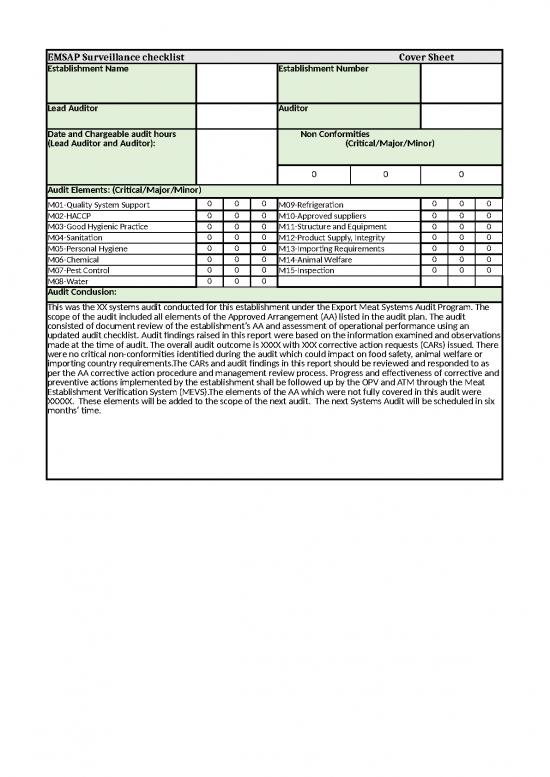 Excel Sample Sheet 32687 Emsap Surveillance Checklist