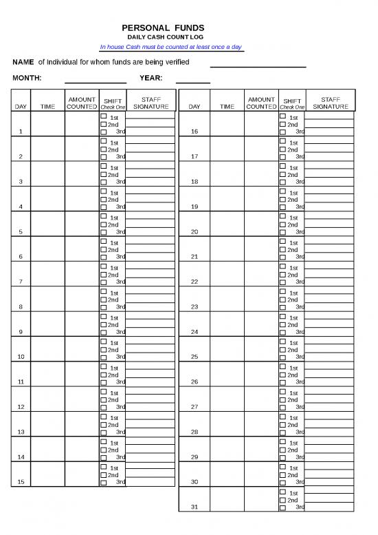 picture_Excel Daily Log Template 32569 | Epersonalfundsdailycashcountlogxls