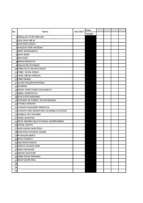 picture Absensi Siswa Id 34025 | Format Absen Siswa 2022