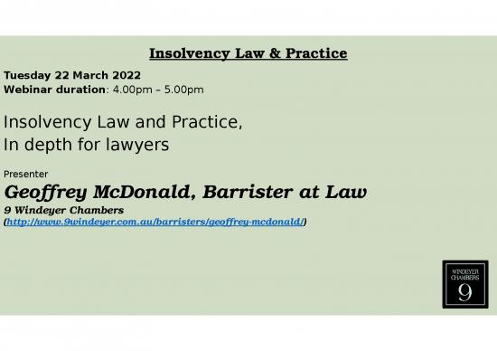 picture Business Power Point Slides 32046 | Insolvency Law 22 Mar 22 Lawyers In Depth