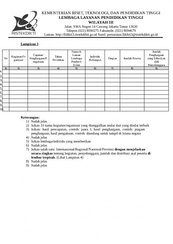 picture Template Piagam Penghargaan Word 33866 | Lampiran 31