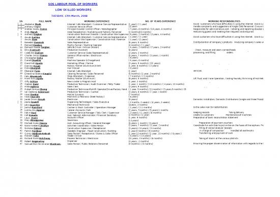 picture Excel Sheet Work 32608 | Low Skilled Workers