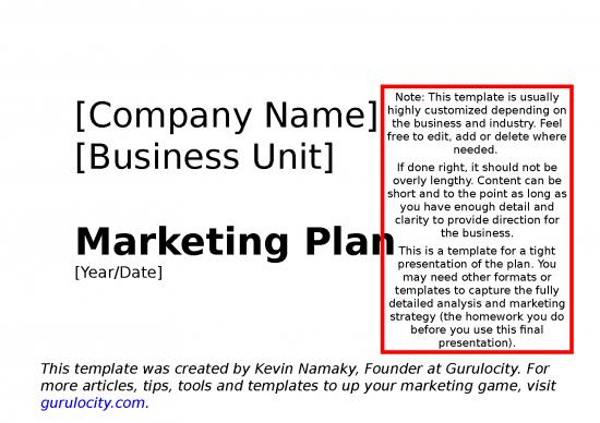 picture Business Power Point Slides 31873 | Marketing Plan Template Tight Presentation Via Gurulocity