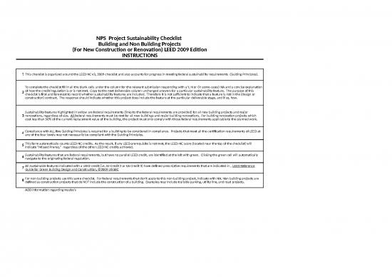 picture1_Checklist Template Excel Free Download 31686 | Nps Projectsustainabilitychecklist Leed2009 8 20 13