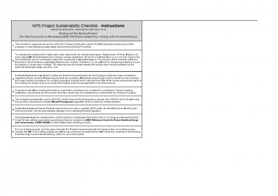 picture1_Checklist Template Excel Free Download 31685 | Nps Projectsustainabilitychecklist Leed2009 Guidingprinciples 9 4 18 V508 0906 2