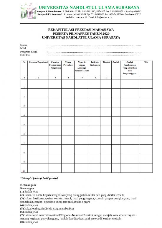 picture Piagam Penghargaan Word 33784 | Rekap Prestasi Pilmapres