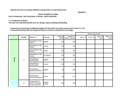 picture1_Cost Sheet Format In Excel 32659 | Rfp   Amended Price Schedule   Design Printing And Delivery Of Afdb Publications