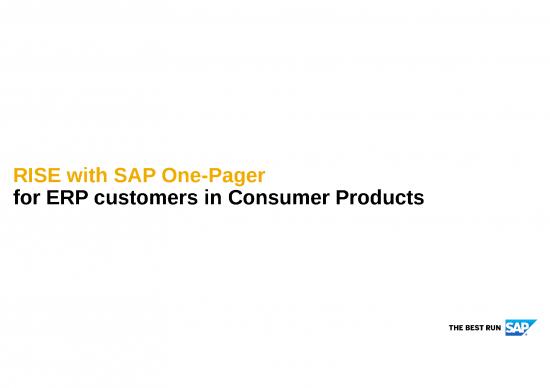 picture Business Power Point Slides 32115 | Sap Rise Consumer Product