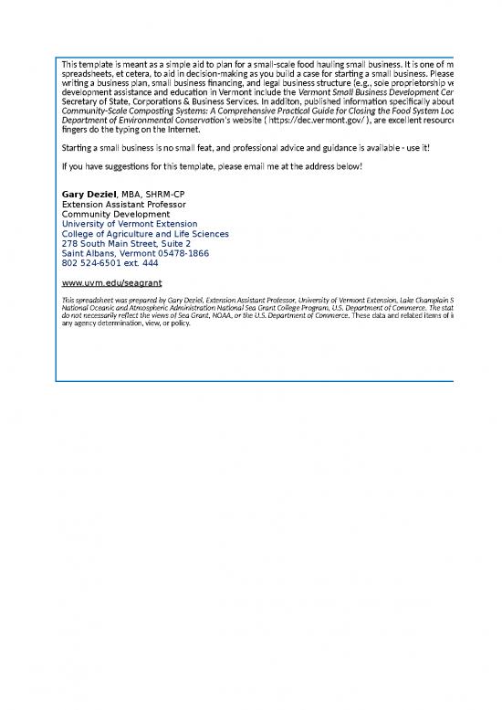 picture Spreadsheet For Expenses 33227 | Small Scale Food Scrap Hauling Business Budget Template Sea Grant