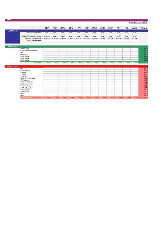 picture1_Spreadsheet For Expenses 32986 | Student Budget Worksheet