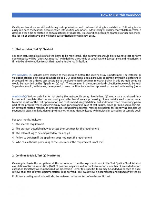 Excel Sample Sheet 33235 | Supplementary Table 4 Quality Management ...