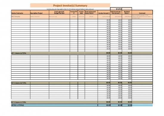 Cost Sheet Format In Excel 33623 | Invoices Summary Reimbursement Req