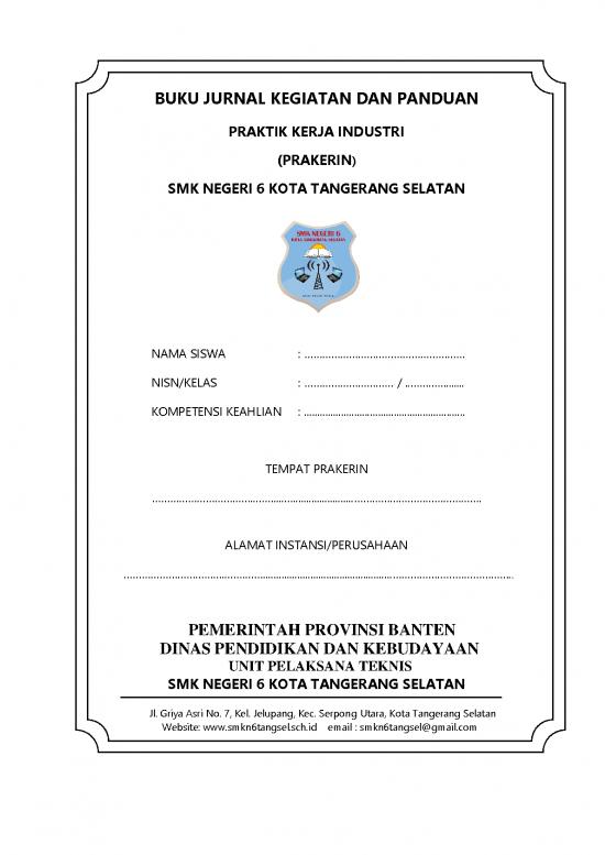 picture Jurnal Pendidikan Pdf 34848 | 1 Buku Panduan Prakerin Tkj Smkn 6 2019