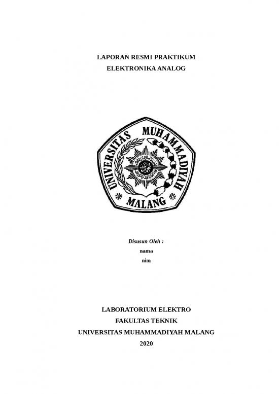 Laporan Praktikum Pdf 34219 | Format Laporan Praktikum Dasar Elektronika