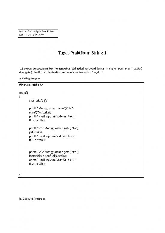picture User Manual Template Word Free Download 34252 | Laporan Praktikum String1