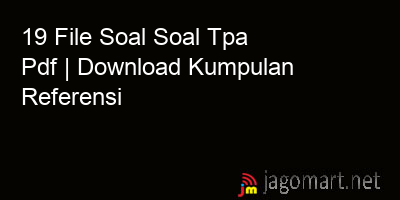 picture 19 File Soal Soal Tpa Pdf | Download Kumpulan Referensi