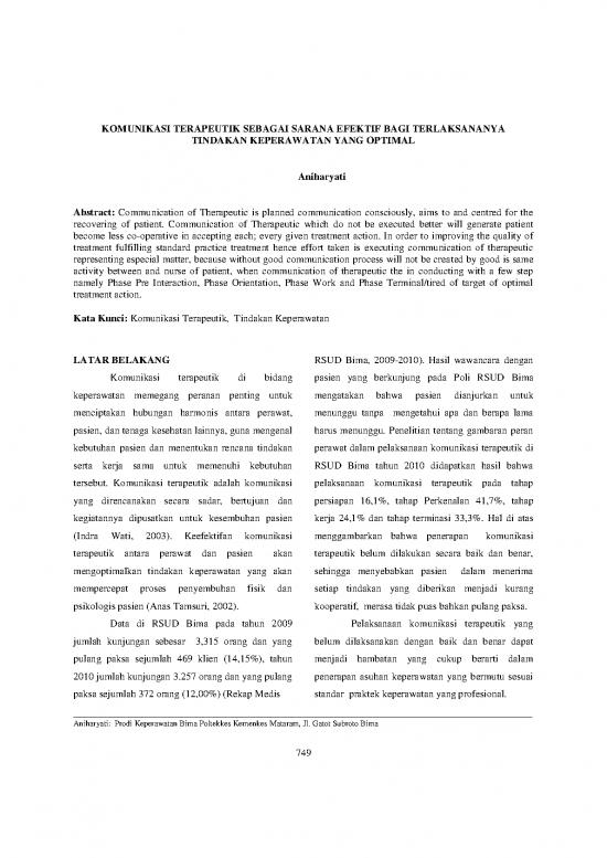 picture Komunikasi Pdf 36304 | 1 749 755 Aniharyati Komunikasi Terapeutik Sebagai Sarana Efektif Bagi Terlaksananya Tindakan Keperawa