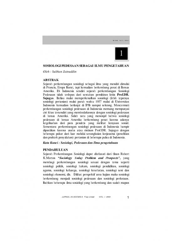 picture1_Sosiologi Pdf 37313 | 28563 Id Sosiologi Pedesaan Sebagai Ilmu Pengetahuan