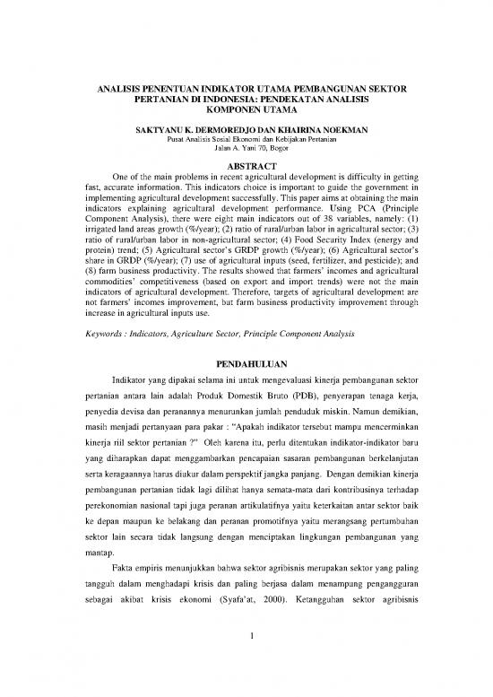 picture Pertanian Pdf 37471 | 43975 Id Analisis Penentuan Indikator Utama Pembangunan Sektor Pertanian Di Indonesia Pen