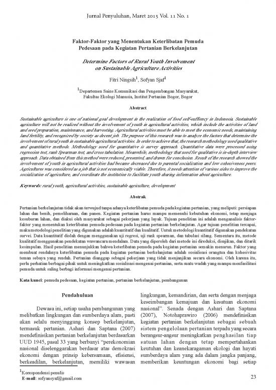 picture1_Pdf Komunikasi 37476 | 8504 Id Determine Factors Of Rural Youth Involvement On Sustainable Agriculture Activiti