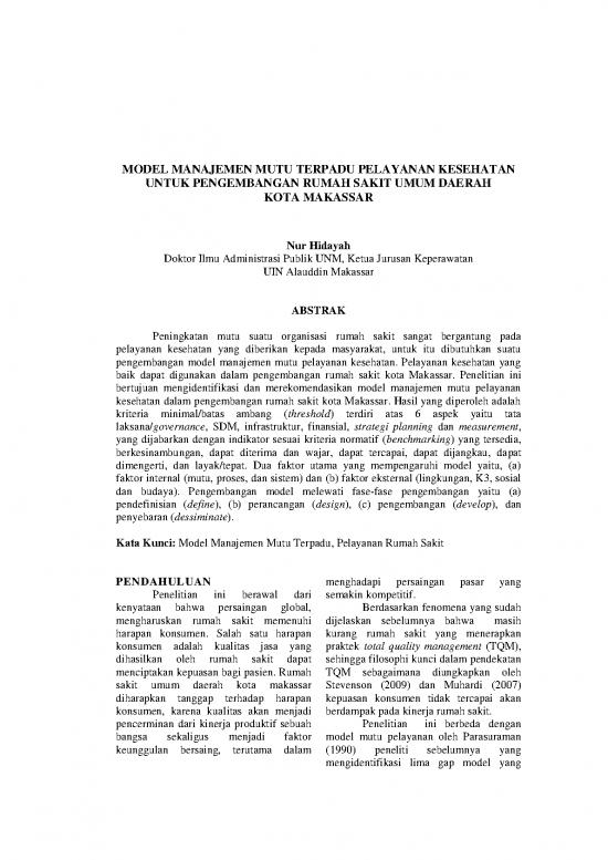 picture Organisasi Dan Manajemen Pelayanan Kesehatan Pdf 36643 | 96492 Id Model Manajemen Mutu Terpadu Pelayanan K