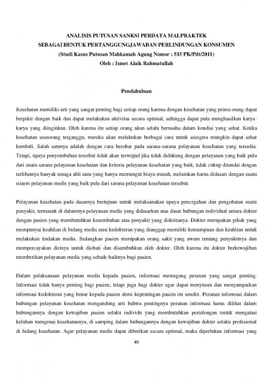 picture Putusan Perdata Pdf 37807 | Analisis Putusan Sanksi Perdata Malpraktek Hukum Perlindungan Konsumen Ismetalaik Edited1 picture Putusan Perdata Pdf 37807 | Analisis Putusan Sanksi Perdata Malpraktek Hukum Perlindungan Konsumen Ismetalaik Edited1