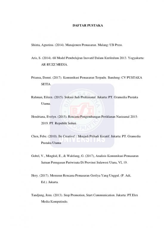 picture Manajemen Pemasaran Agustina Shinta 36682 | File 13 Daftar Pustaka picture Manajemen Pemasaran Agustina Shinta 36682 | File 13 Daftar Pustaka