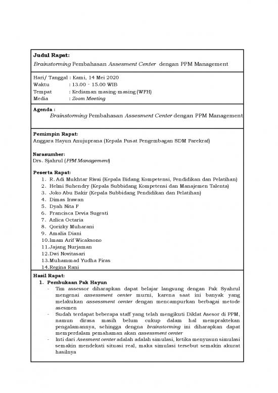 picture Manajemen Diklat Pdf 37105 | Notulensi Rapat Pembahasan Ac Dengan Ppm