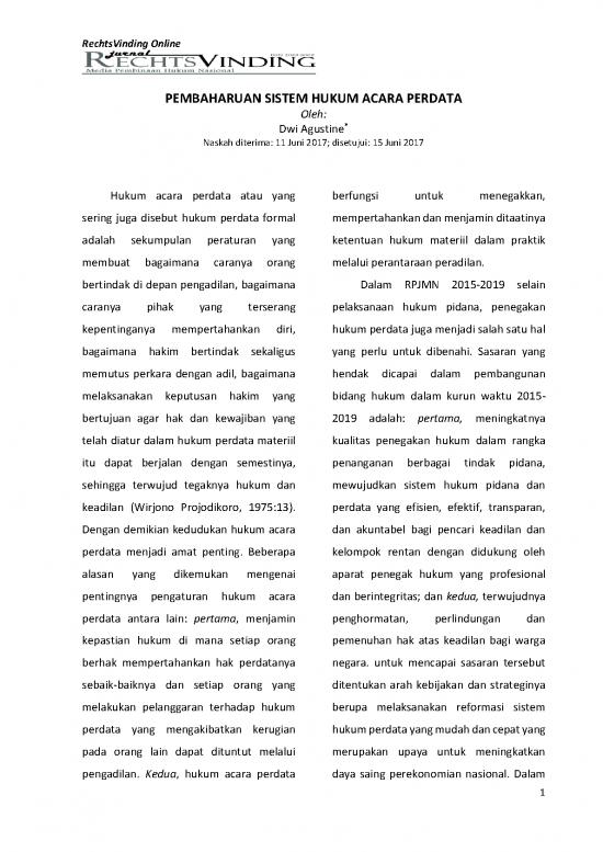 picture Hukum Pdf 37829 | Rechtsvinding Online Pembaharuan Sistem Hukum Acara Perdata