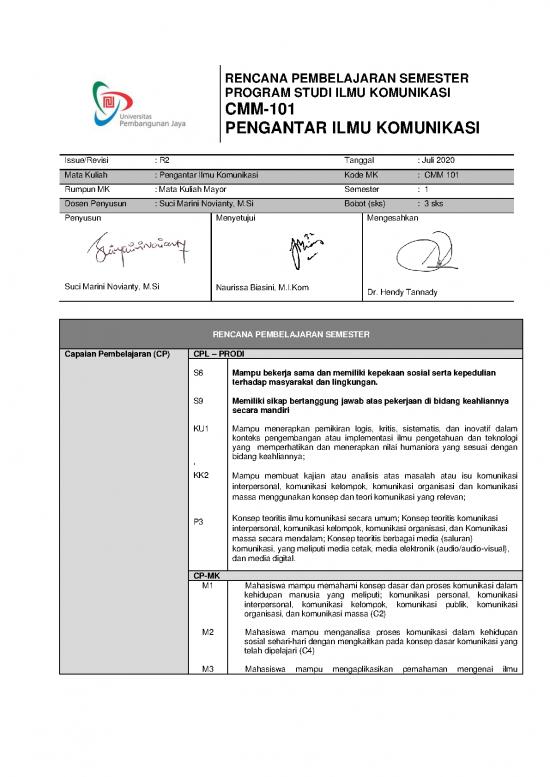 picture Komunikasi Pdf 36455 | Rps Cmm101 Cmm101 Rps Pengantar Ilmu Komunikasi R2 2020
