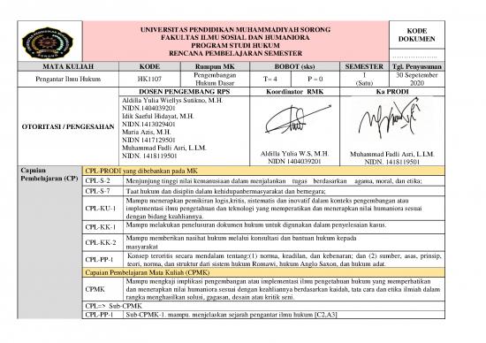 picture Hukum Pdf 37715 | Rps Pengantar Ilmu Hukum